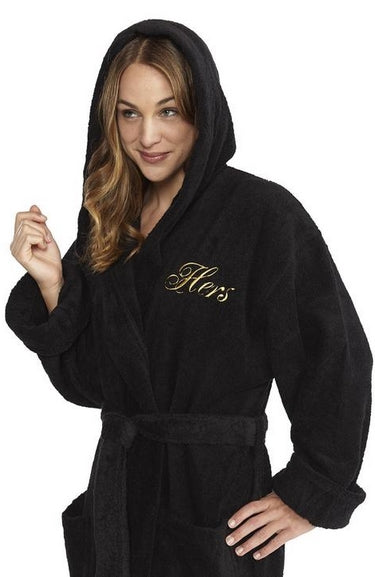 Men's Hooded Robe, Turkish Cotton Terry Hooded Spa Gray Bathrobe –  towelnrobe
