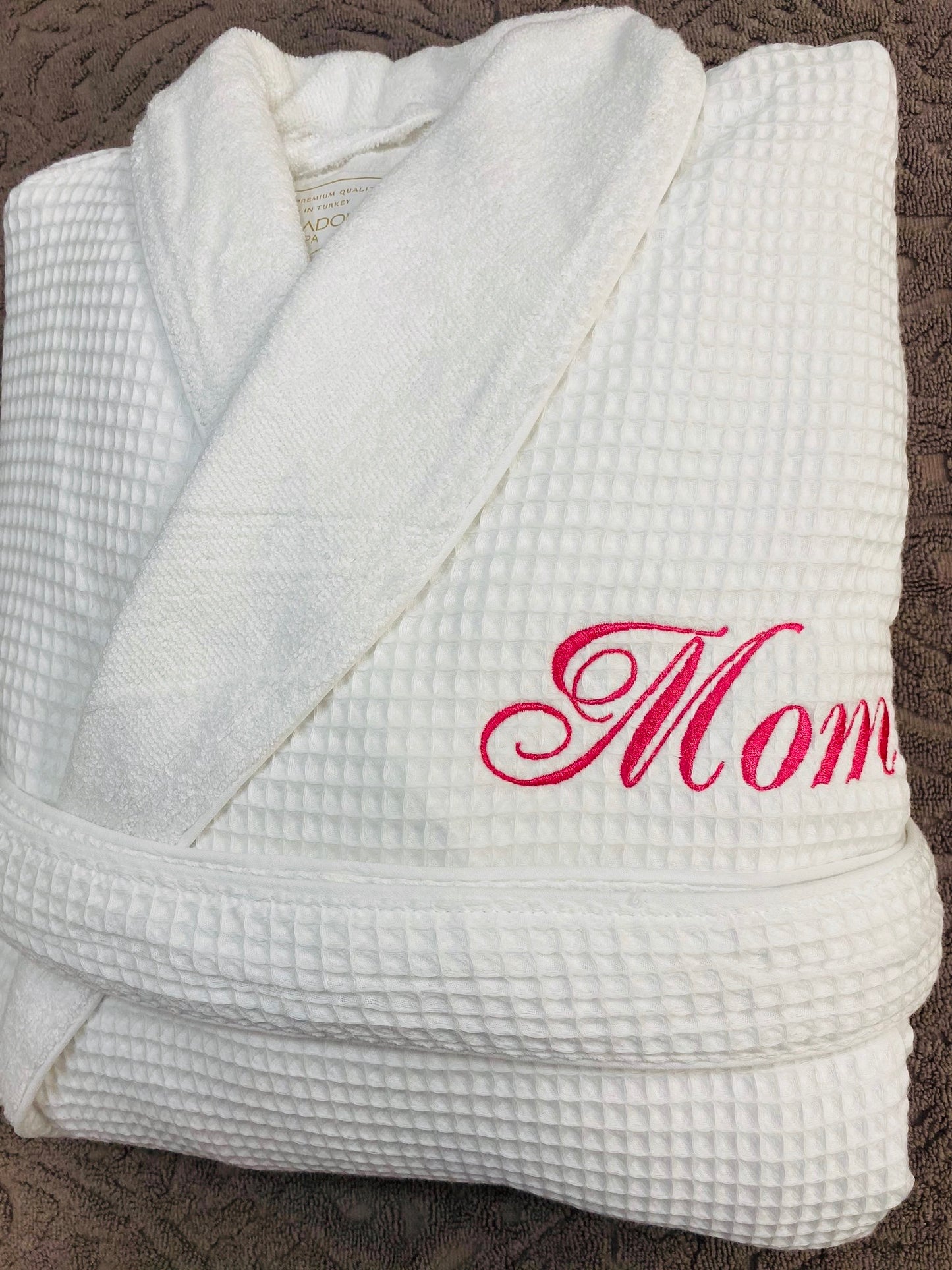 Diapolis Bridesmaid Robes, 100% Cotton, Waffle with Applique Robe | Bridal Party Robes | Bridesmaid Gifts | Sewn in Hanger Loop | Kimono Robe