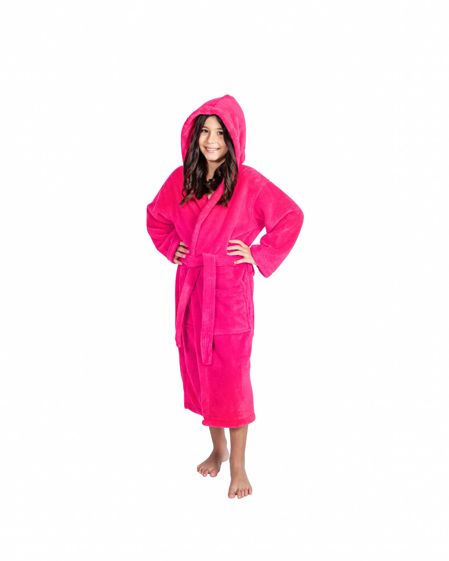 Kids Fleece, Plush, Soft and Warm Hooded Bathrobe for Girls, Made in Turkey