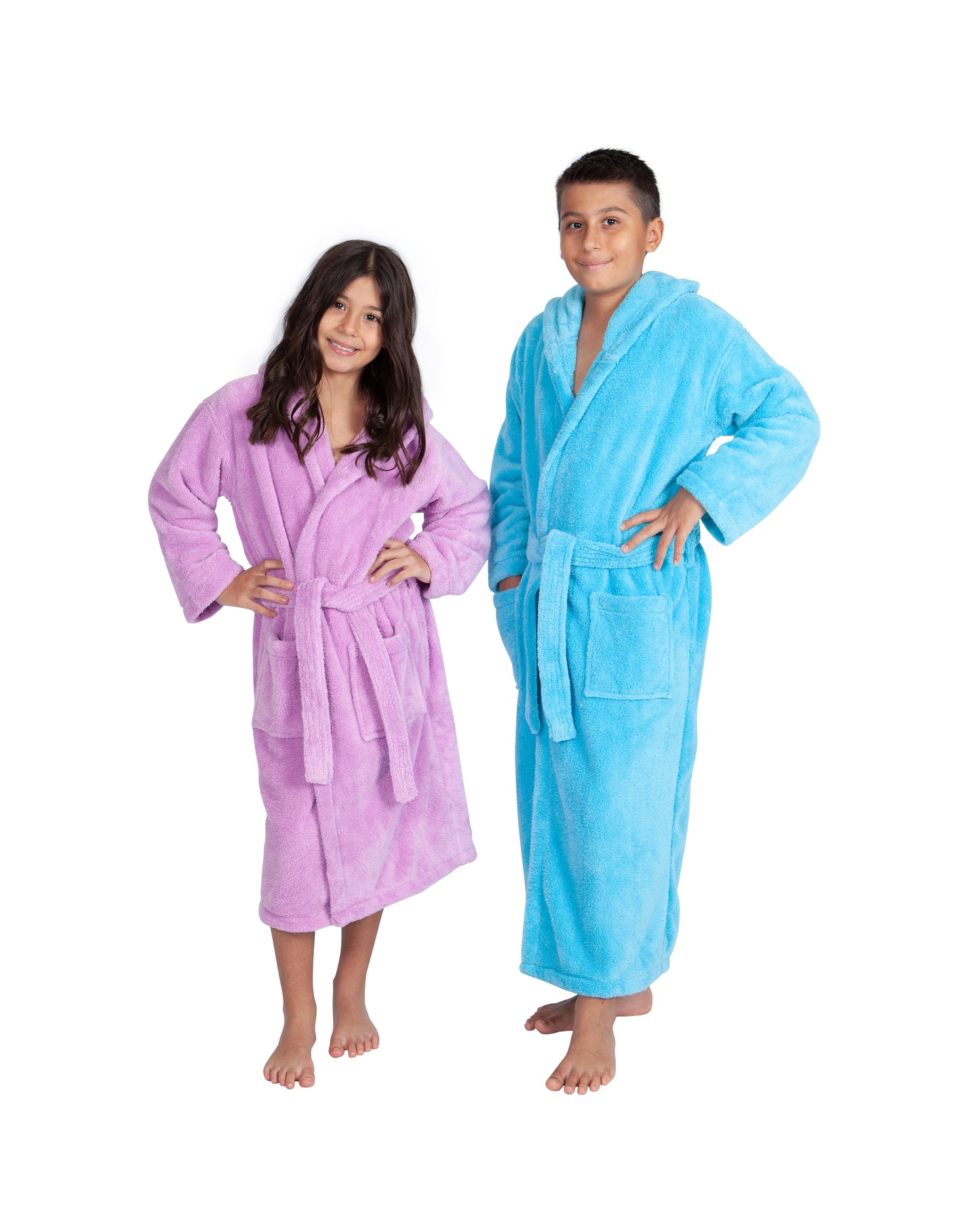 Kids Fleece, Plush, Soft and Warm Hooded Bathrobe for Boys, Made in Turkey