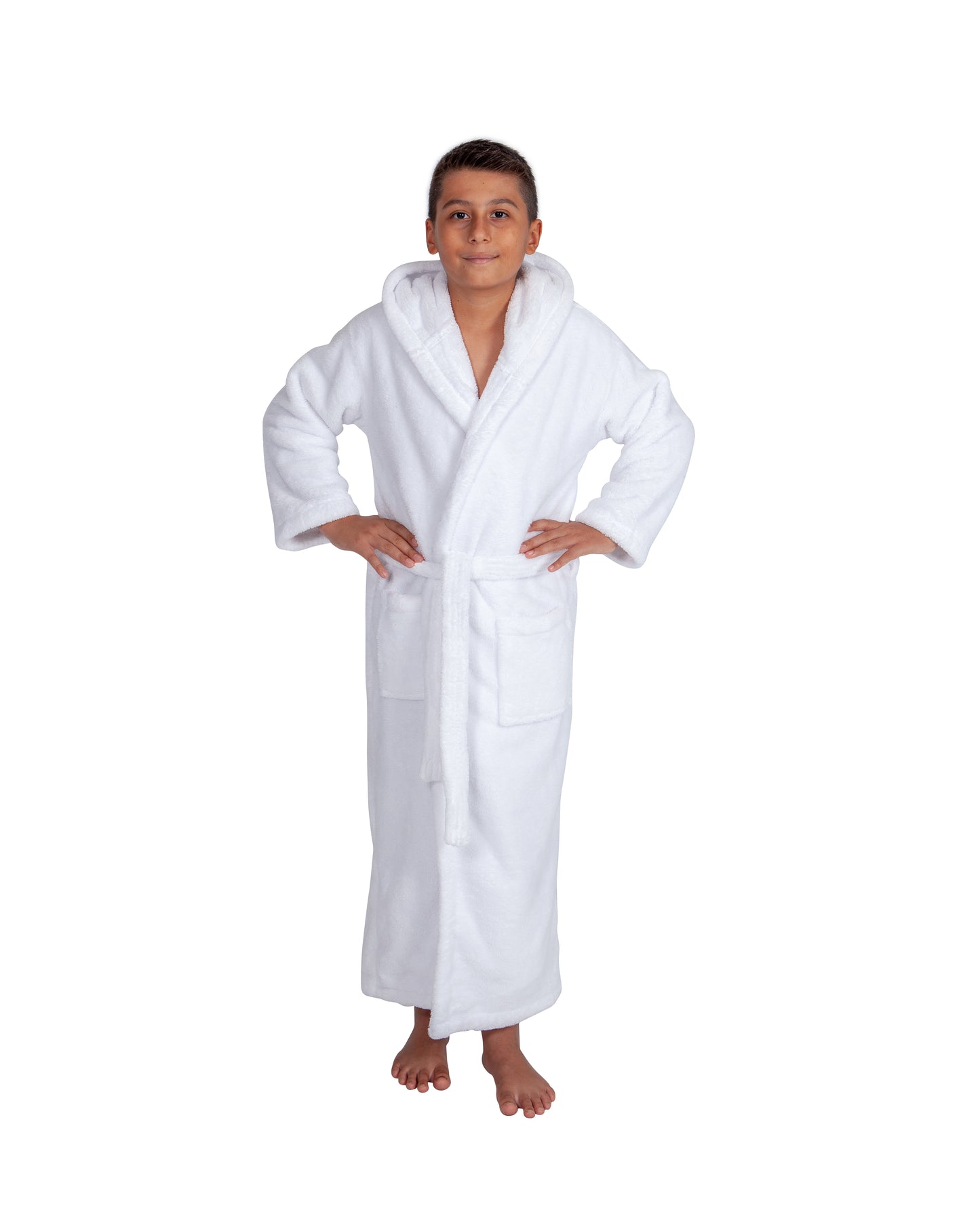 Kids Fleece, Plush, Soft and Warm Hooded Bathrobe for Boys, Made in Turkey