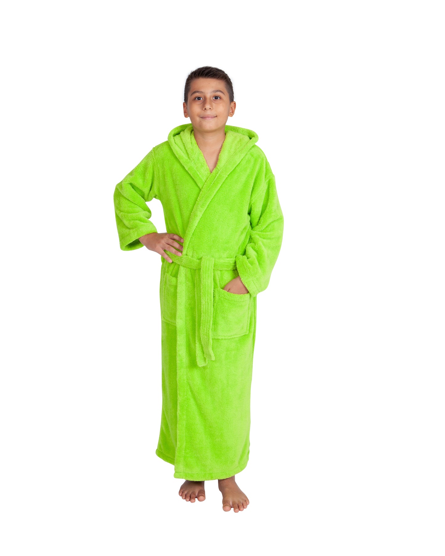 Kids Fleece, Plush, Soft and Warm Hooded Bathrobe for Boys, Made in Turkey