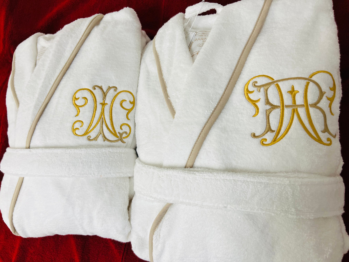 Plush Robe with Piping, Made in Turkey