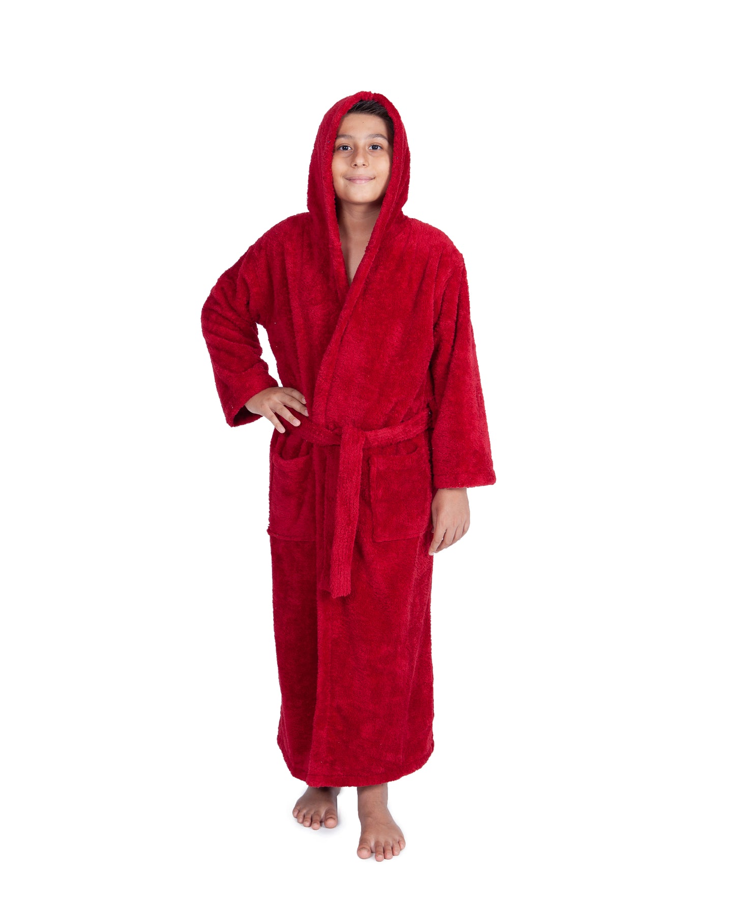 Kids Fleece, Plush, Soft and Warm Hooded Bathrobe for Boys, Made in Turkey