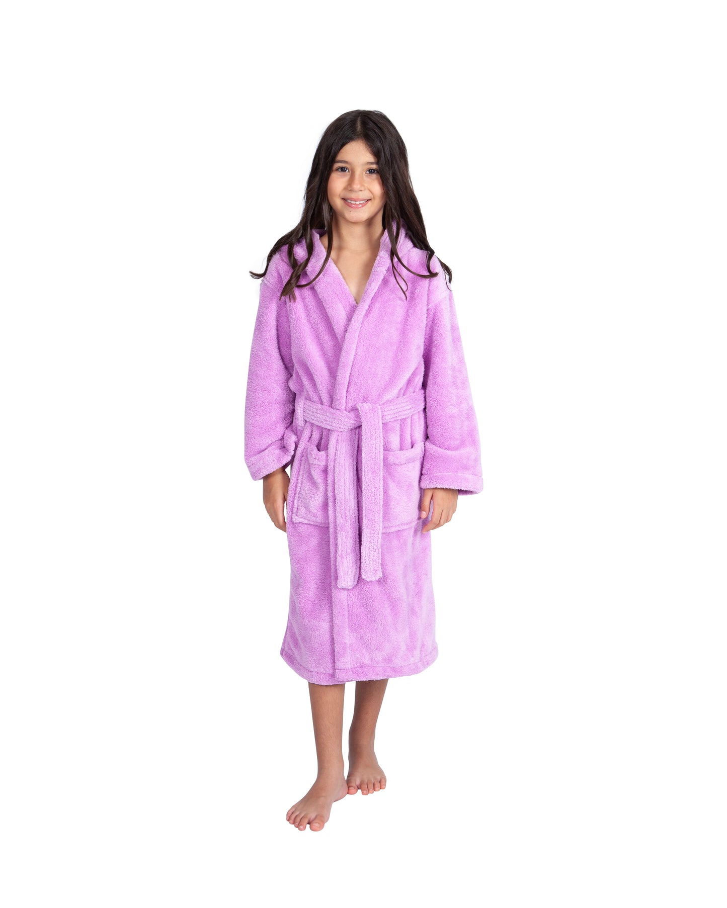 Kids Fleece, Plush, Soft and Warm Hooded Bathrobe for Girls, Made in Turkey