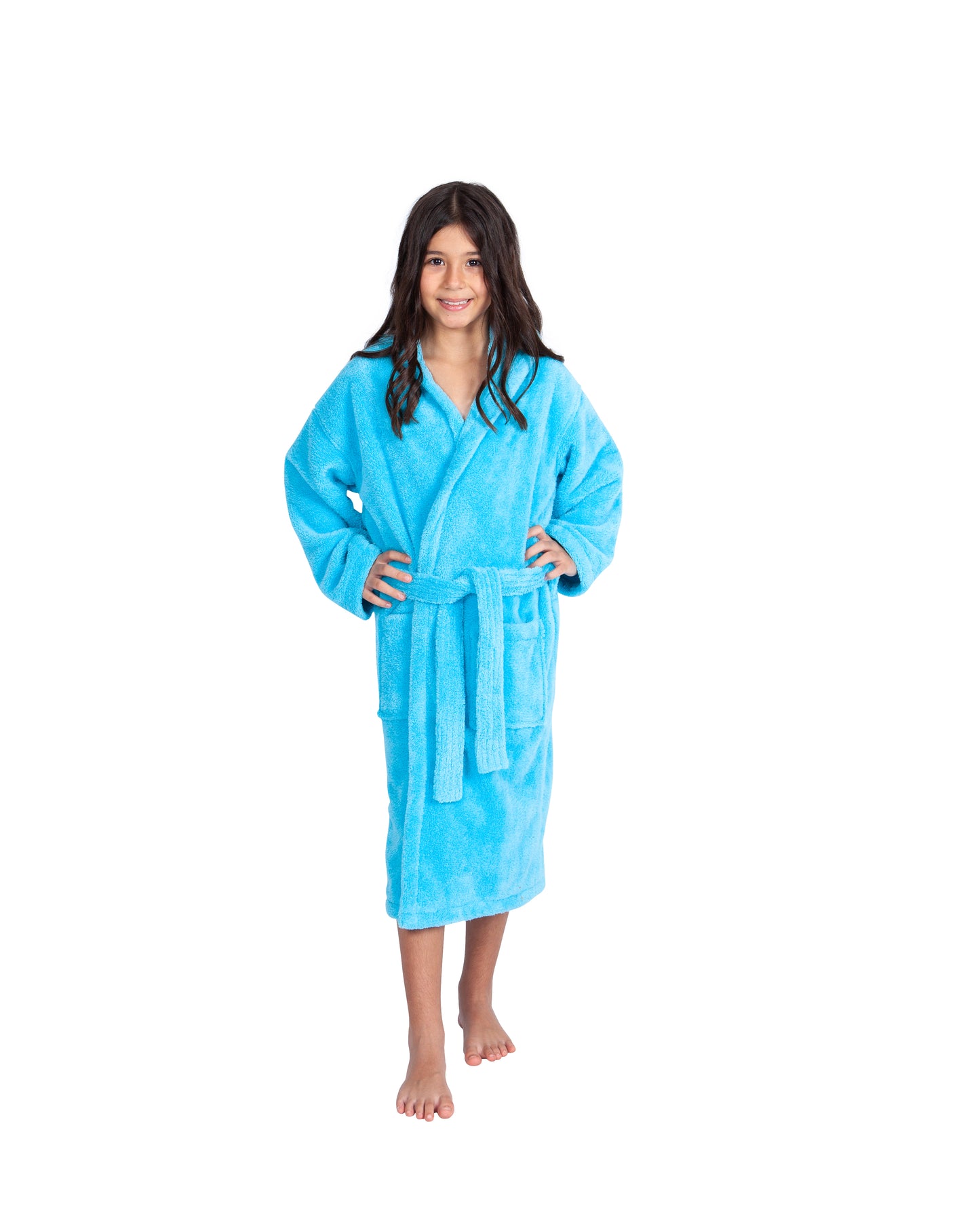 Kids Fleece, Plush, Soft and Warm Hooded Bathrobe for Girls, Made in Turkey