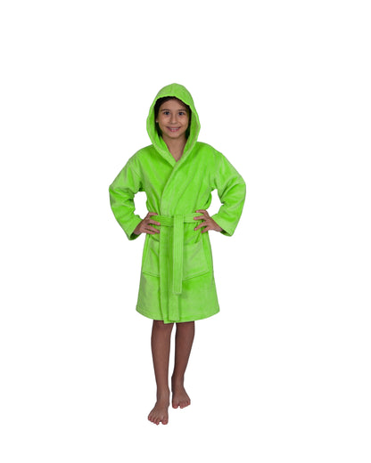 Kids Terry Velour Hooded Cover Up for Girls, Made in Turkey