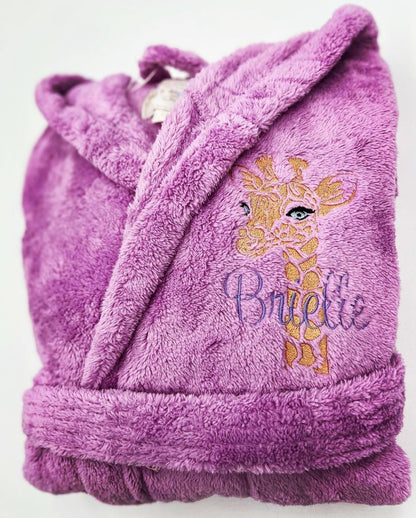 Kids Fleece, Plush, Soft and Warm Hooded Bathrobe for Girls, Made in Turkey