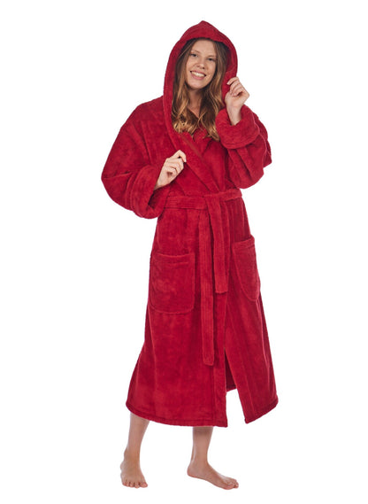 Women's Robe, Gift for Her, Personalized, Fleece Plush, Soft and Warm Hooded Bathrobe, Made in Turkey, Monogrammed, OSFM / Medium