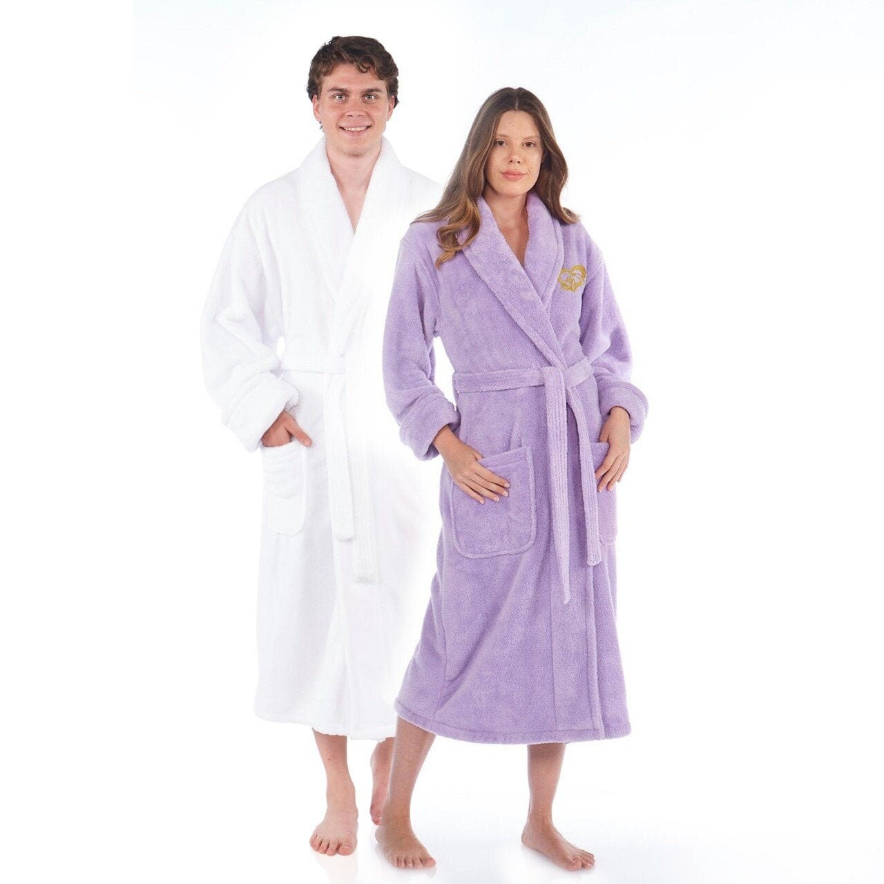 Women's Robe, Gift for Her, Personalized, Fleece Plush, Soft and Warm Shawl Bathrobe | Made in Turkey, Monogrammed Wedding, Birthday Gift