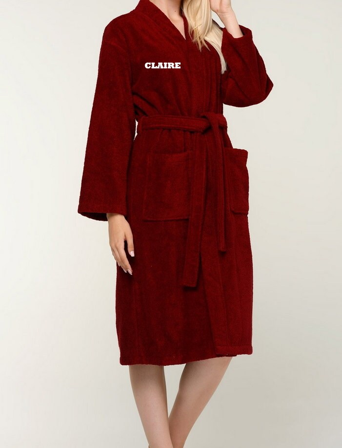 Luxury Turkish Terry Kimono Robe, 100% Cotton, Personalized and Monogrammed Gifts, Wedding, Christmas, Birthday Gift, Unisex