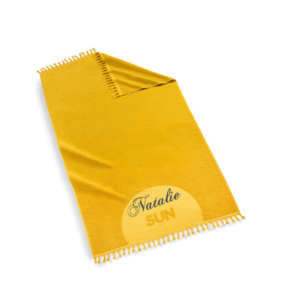 Personalized Hand Knotted Fringe, Quick-Dry Pool and Beach Towel, 100% Turkish Cotton | Summer Essential, Made in Turkey
