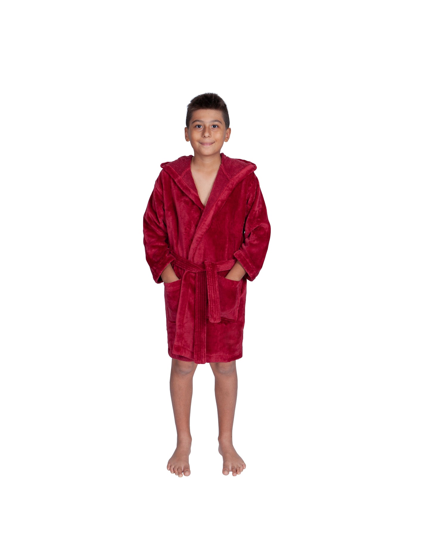 Kids Terry Velour Hooded Cover Up for Boys, Made in Turkey