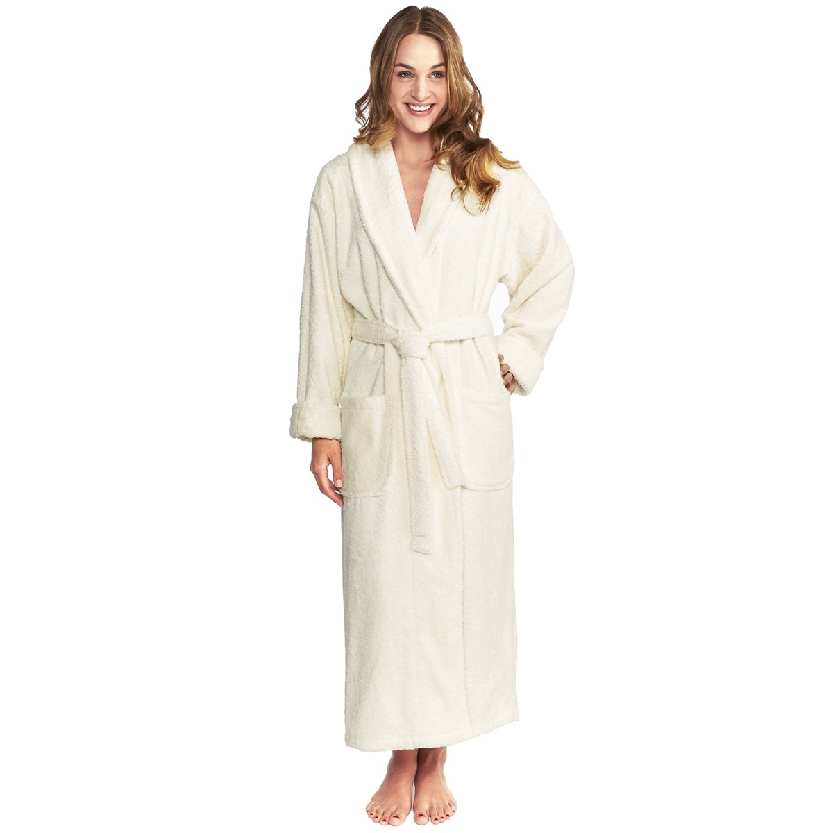 Full Ankle Length Terry Shawl Bathrobe, Made in Turkey