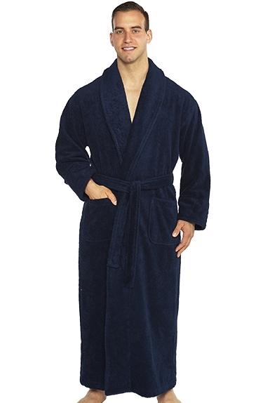 Full Ankle Length Terry Shawl Bathrobe, Made in Turkey