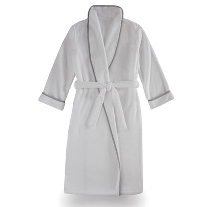 Plush Robe with Piping, Made in Turkey